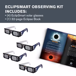 Celestron EclipSmart Solar Shades Observing Kit includes Four ISO Certified Solar Eclipse Glasses & 2017 Total Solar Eclipse Guidebook