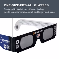 Celestron EclipSmart Solar Shades Observing Kit includes Four ISO Certified Solar Eclipse Glasses & 2017 Total Solar Eclipse Guidebook
