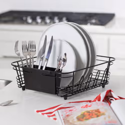 Better Houseware Compact Dish Drying Rack SpaceSaving Dish Rack for Kitchen Counter Stainless Steel 2 Piece Set with Cutlery Ho