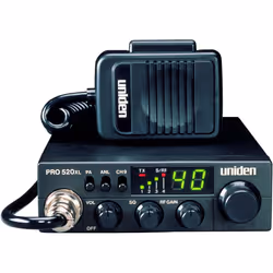 Uniden PRO520XL Pro Series 40-Channel CB Radio. Compact Design. ANL Switch and PA/CB Switch. 7 Watts of Audio Output and Inst ...