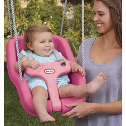 Little Tikes Snug 'n Secure Pink Swing with Adjustable Straps 2-in-1 for Baby and Toddlers Ages 9 Months - 4 Years 16D x 16.3W x 17H