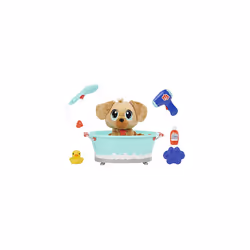 Rescue Tales Scrub 'n Groom Bathtub Playset - with Golden Retriever Plush - Soft & Huggable Pet Toy - Encourages Empathy - Includes Brush, Rubber Duck