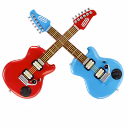 Little Tikes Real Jam Twice The Fun Two Toy Guitars with Cases