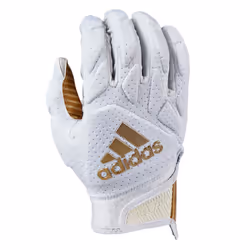 adidas Freak 5.0 Padded Adult Football Receiver Glove White/Metallic Gold Medium
