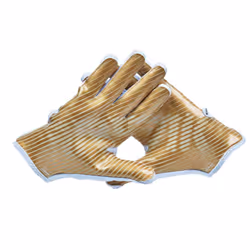 adidas Freak 5.0 Padded Adult Football Receiver Glove  White/Metallic Gold  Medium