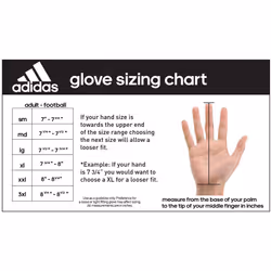 adidas ADIFAST 3.0 Adult Football Receiver Glove  White/Silver  X-Larg