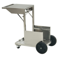 Bayou Classic 700-185 Stainless Bayou Fryer Cart Features Rubber Wheels and Locking Casters Hook Mount for Propane Tank Perfect Accessory for 4-gal B