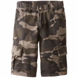 Wrangler Authentics boys Classic Cargo shorts  Dark Khaki Camo  8 Husk
