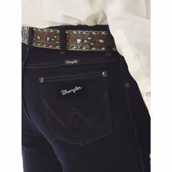 Wrangler mens Cowboy Cut Silver Edition Slim Fit Boot Cut jeans  Dark