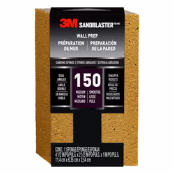 3M SandBlaster Dual Angle Bare Surfaces Sanding Sponge 150 Grit For Wet Or Dry Use Professional-Grade Foam Keeps Its Shape ...
