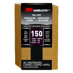 3M SandBlaster Dual Angle Bare Surfaces Sanding Sponge  150 Grit  For Wet Or Dry Use  Professional-Grade Foam Keeps Its Shape For Lasting Use  Premium