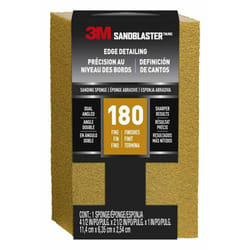 3M SandBlaster Dual Angle Bare Surfaces Sanding Sponge  180 Grit  For Wet Or Dry Use  Professional-Grade Foam Keeps Its Shape For Lasting Use  Premium