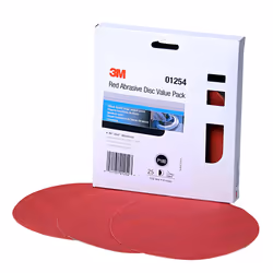 3M Stikit Red Abrasive PSA Disc  01254  6 in  P180  Pack of 25 Discs for Auto Sanding  Primer Sanding  Rough Feather Edging