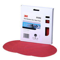 3M Stikit Red Abrasive PSA Disc  01254  6 in  P180  Pack of 25 Discs for Auto Sanding  Primer Sanding  Rough Feather Edging