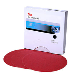 3M Hookit Red Abrasive Disc  01678  8 in  40+ Grit No Hole  Pack of 25 for Auto Sanding  Primer Sanding  E-Coat Sanding