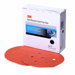 3M Hookit Red Abrasive Disc  01678  8 in  40+ Grit No Hole  Pack of 25 for Auto Sanding  Primer Sanding  E-Coat Sanding