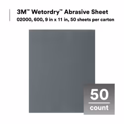 3M Wetordry Abrasive Sheet 213Q  02040  320+ Grit  9 in x 11 in  Pack of 50 Sandpaper Sheets for Auto Sanding  Metal Sanding  Finishing  Paint Prep