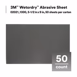 3M Wetordry Abrasive Sheet 02624  2000+ Grit  5 1/2 in x 9 in  Pack of 50 Heavy Duty Sandpaper Sheets for Auto Sanding  Metal Sanding  Finishing  Pain
