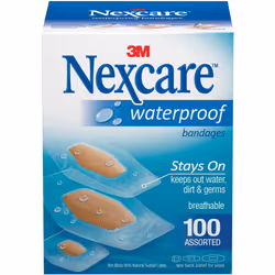 Nexcare Waterproof Bandages 100/Pkg-Assorted Sizes