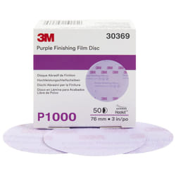3M - 30369-4PK Hookit Purple Finishing Film Abrasive Disc 260L  30369  3 in  P1000  50 discs per carton