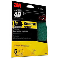 3M Green Corps Sanding Disc with Stikit Attachment  31547  6 in  40Grit  5 Discs per Pack  20 Packs per case