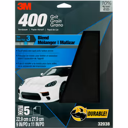 3M Wetordry Sandpaper  32038  400 Grit  9 in x 11 in  5 Sheets Per Pack