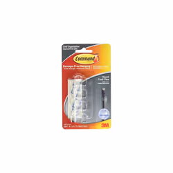 Command Round Cord Clips Clear 4 Clips 17017CLRES