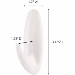 COMMAND 3M Command Medium Oval Hooks With Command Adhesive Strips Whit - Additional view 2