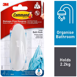 3m Large Command Designer Hook With Water-Resistant Strips  17083B