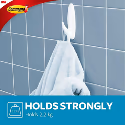 3m Large Command Designer Hook With Water-Resistant Strips  17083B