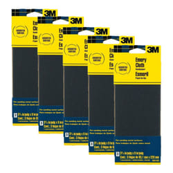 3M Assorted Grit Emery Cloth Sandpaper  3.67-Inch by 9-Inch  3-Pack - 5931  Pack of 5