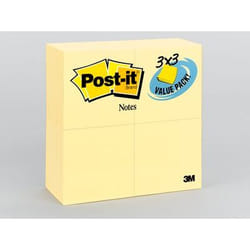 Post-It Notes, 3 in x 3 in, Canary Yellow, 24 Pads/Pack