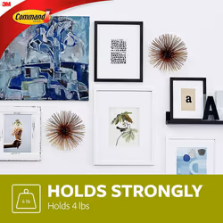 Command Large Wire-Backed Picture Hangers-White 3 Hooks & 6 Strips
