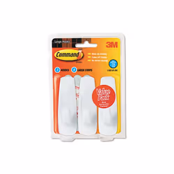 3M 17003VP3PK Scotch Command Adhesive Hook Value Pack  Large  Holds 5-lb  White  3 per Pack