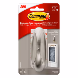 Command Large Designer Hook Holds up to 5 lb 1 Wall Hook with 2 Comm