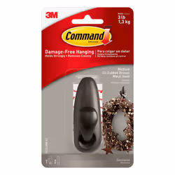 Command FC12-ORB  1  2 strips Metal Hook  Medium  Oil-Rubbed Bronze