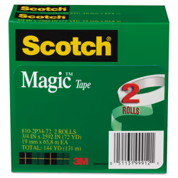 Scotch 8102P3472 Magic Tape Refill  3/4-Inch X 2592-Inch  3-Inch Core  2/Pack