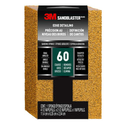 3M SandBlaster Dual Angle Bare Surfaces Sanding Sponge  60 Grit  For Wet Or Dry Use  Professional-Grade Foam Keeps Its Shape For Lasting Use  Premium