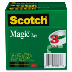Scotch 810723PK Magic Tape Refill 1-Inch x 2592-Inch 3-Inch Core 3/Pack