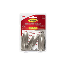 3M 247073 Command Designer Hook, Brushed Nickel - Medium