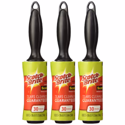 Scotch 3M Mini Lint Rollers 3-Pack (30 Sheets Each) Portable Sticky Remover for Clothes Furniture & Pet Hair Compact Trav ...