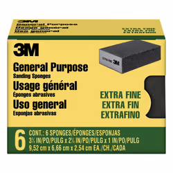 3M Sanding Sponge Block 6-Pack Extra Fine Grits 3-3/4 in x 2-5/8 in Designed For Sanding Wood Paint Metal Plastic or D ...