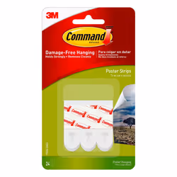 Poster Hanging Strips, Small, White, 24-Strips (17024-24ES)