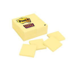 Post-It Super Sticky Notes, 3 in x 3 in, Canary Yellow, 24 Pads/Pack