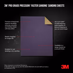 9"""" x 11"""" 100 3M Grit Professional Grade Sandpaper [Package of 20]