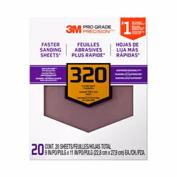 3m 26320cp-P-G 9"""" X 11"""" 320 Grit Professional Grade Sandpaper