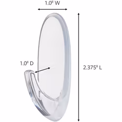 Command Small Hook 2/Pkg-2 Clear Hooks & 4 Strips