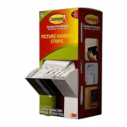 Command Picture Hanging Strips  Cabinet Pack  Removable  Holds Up to 6 Lbs Per Pair  0.75 X 2.75  White  4/Set  50 Sets/Carto ...