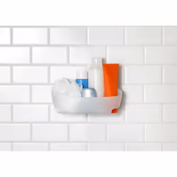 Command BATH11-ES Shower Caddy with Water Resistant Strips - Frosted