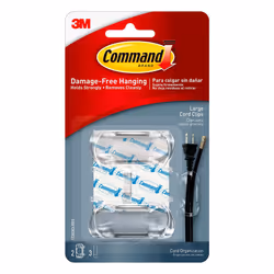 Command 17303CLR Decorate Damage-Free Large 4 Pack 8 Total Cord Organizer 8 Clips Clear 8 Count